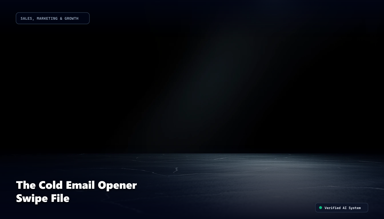 The Cold Email Opener Swipe File
